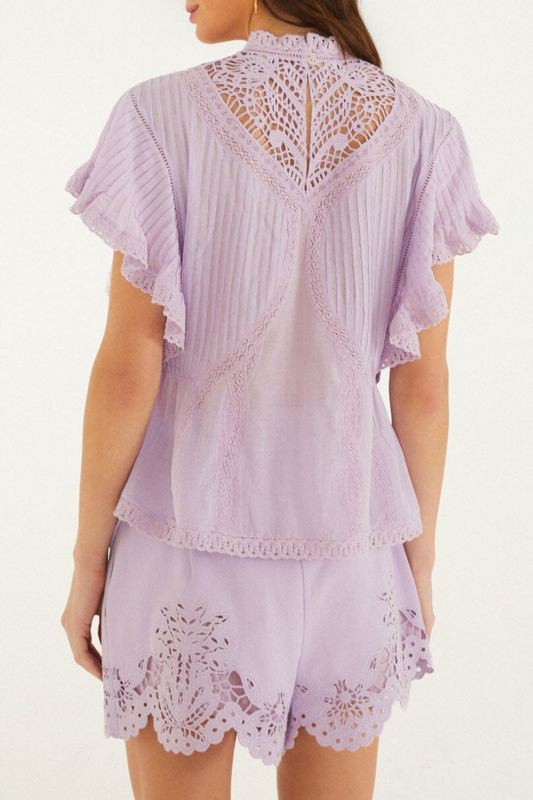 Short Geometric Richelieu en lin - Violet
