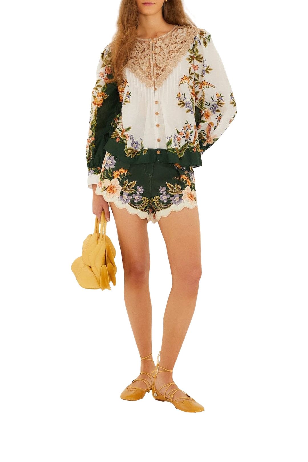 Short Berry Garden en lin - Noir
