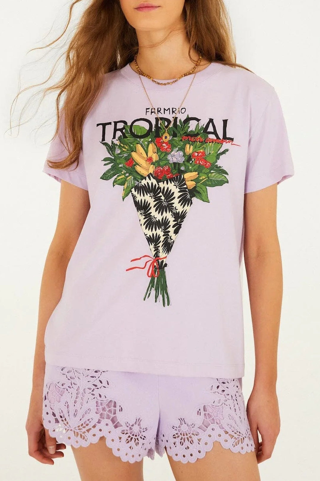 Tropical Bouquet T-shirt - Purple