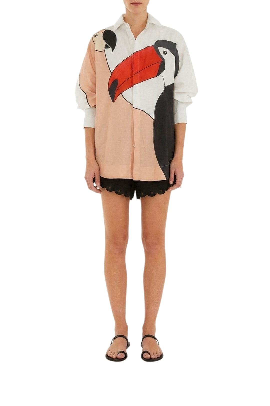 Graphic Birds Shirt - Pink