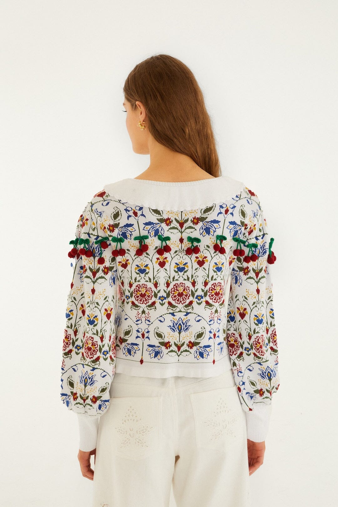 Stitched Garden Off White Cardigan - Stitched Garden Off White
