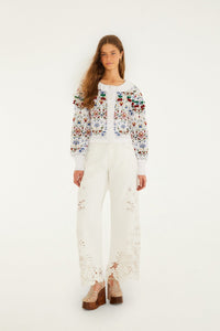 Stitched Garden Off White Cardigan - Stitched Garden Off White