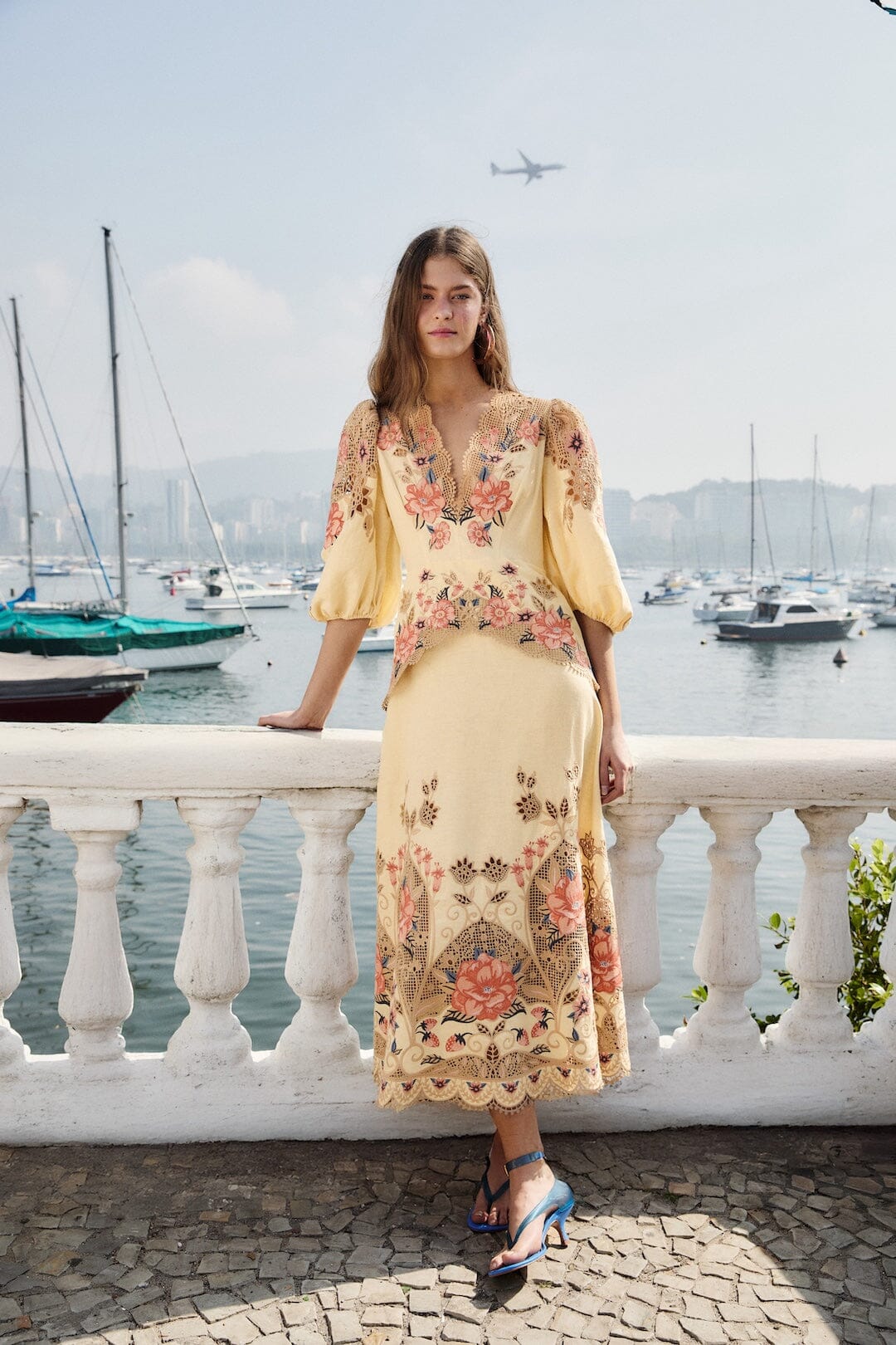 DIFFUSELY_Flower Poetry Sand Robe midi - Flower Poetry Sand