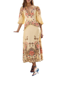 NEW_DIFFUSELY_Flower Poetry Sand Robe midi - Flower Poetry Sand