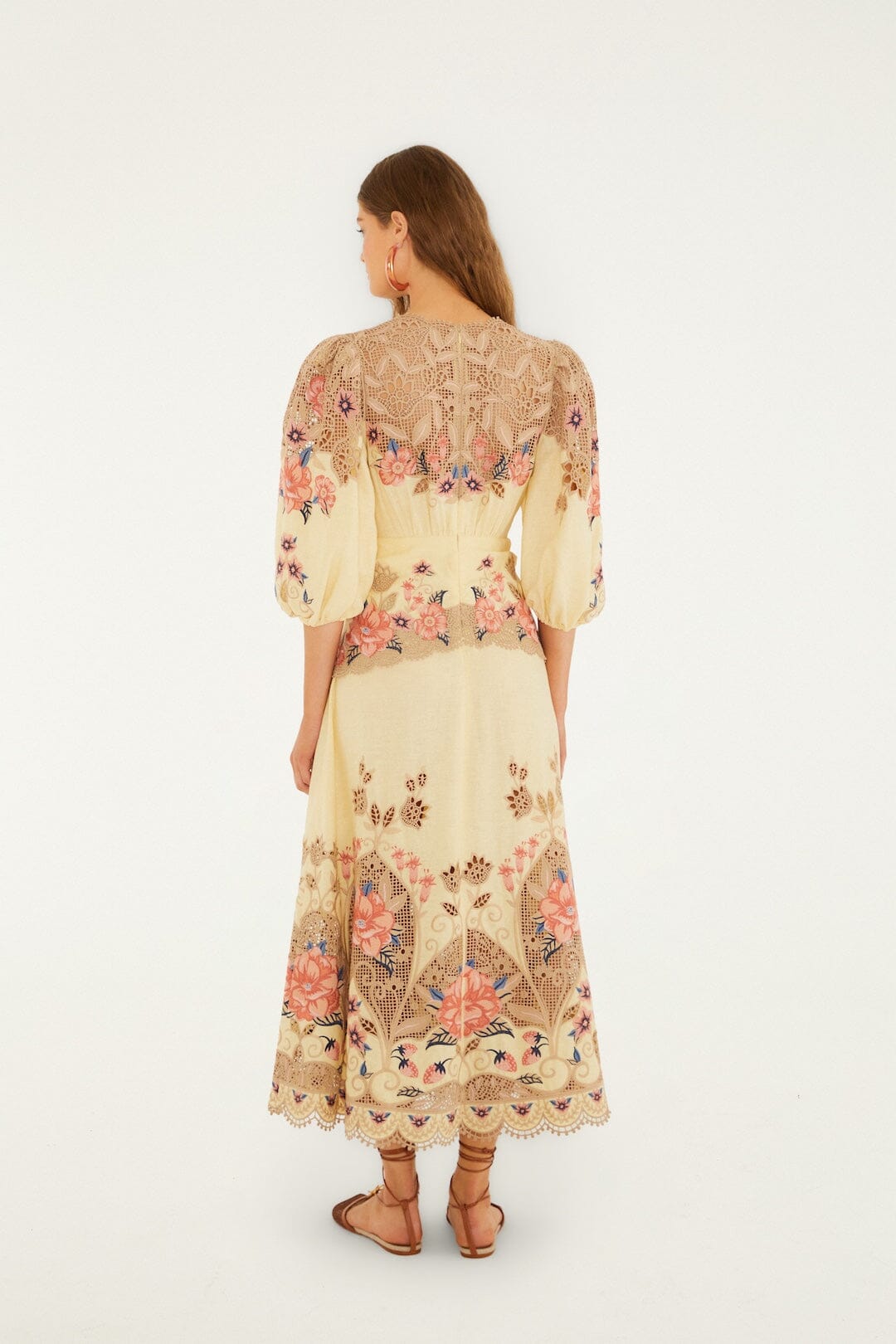 Flower Poetry Sand Robe midi - Flower Poetry Sand
