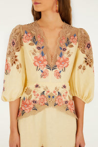 Flower Poetry Sand Robe midi - Flower Poetry Sand