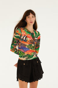 Fish Sea Multicolor Blouse - Fish Sea Multicolor