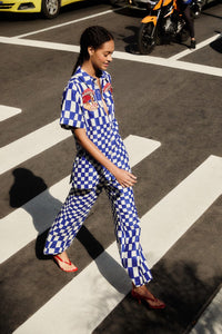 Checkered Blue Pantalon - Checkered Blue
