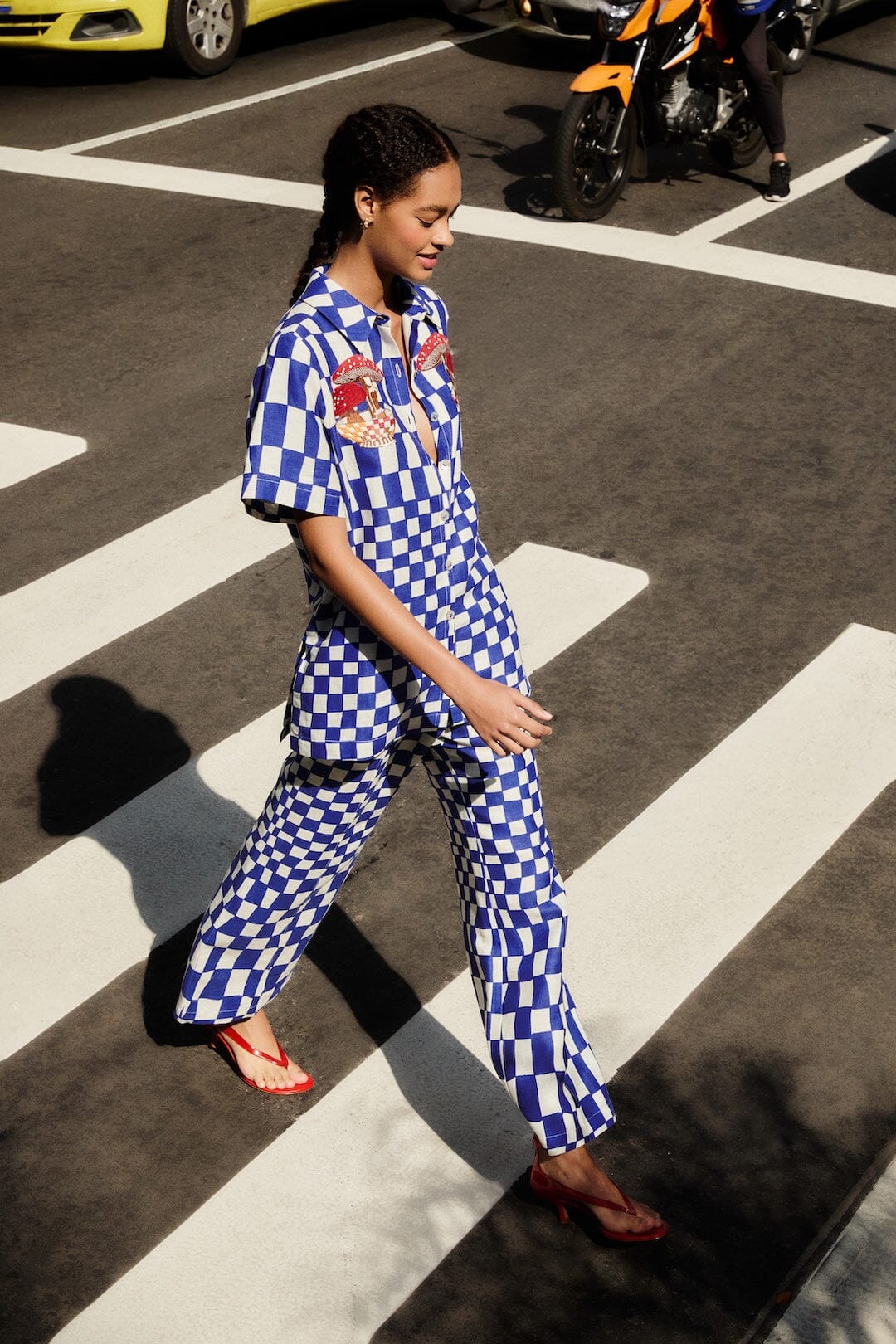 Checkered Blue Pantalon - Checkered Blue
