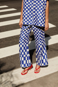Checkered Blue Pantalon - Checkered Blue