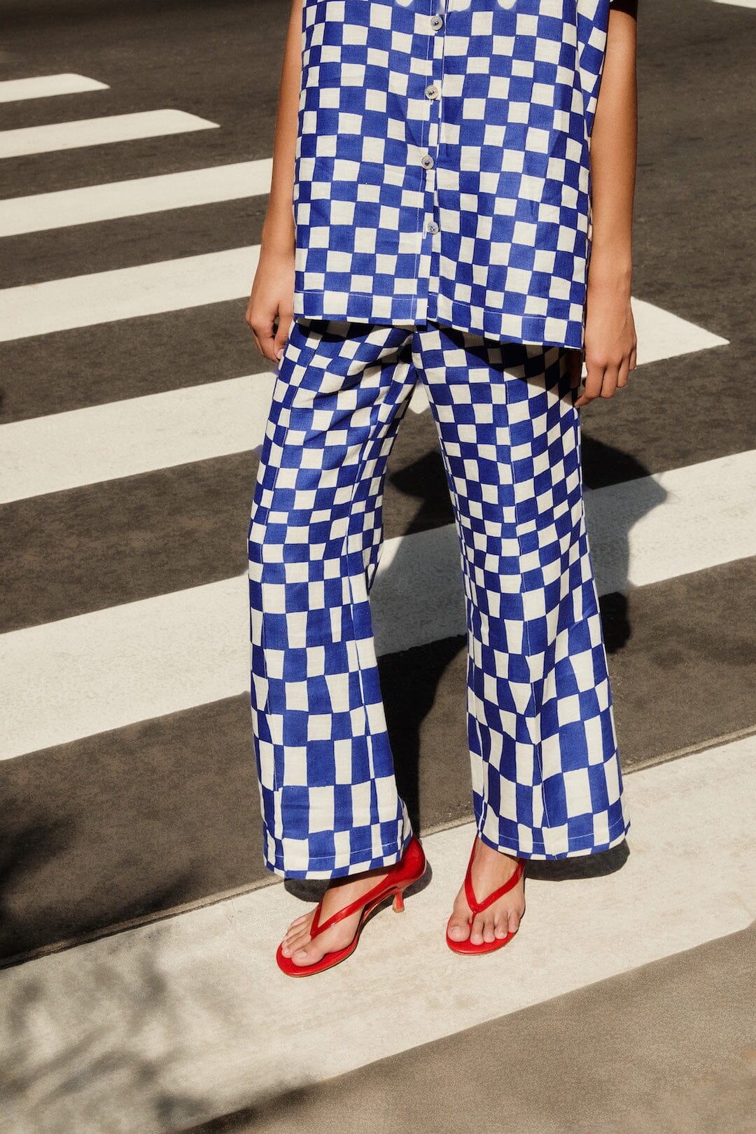 Checkered Blue Pantalon - Checkered Blue
