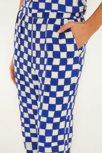 Checkered Blue Pantalon - Checkered Blue