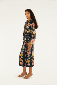 Maira Floral Dark Blue Jupe - Maira Floral Dark Blue