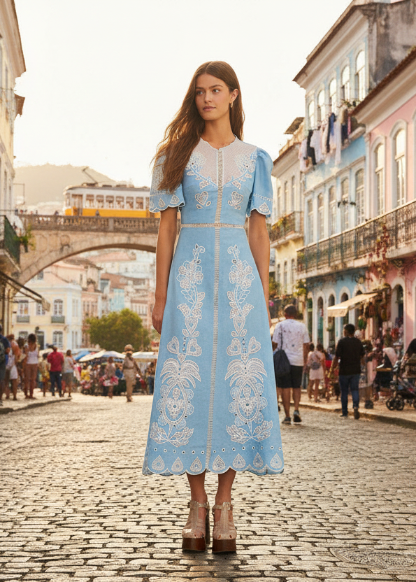 DIFFUSELY_Blue Robe midi - Blue
