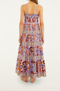 Robe longue Flower Tiles - Violet