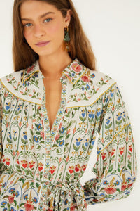 Stitched Garden Off White Robe courte - Stitched Garden Off White