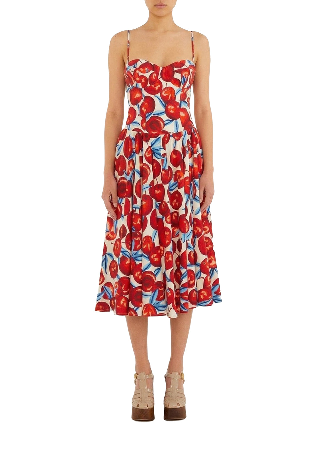 Robe midi Cherry Blossom en lin - Rose