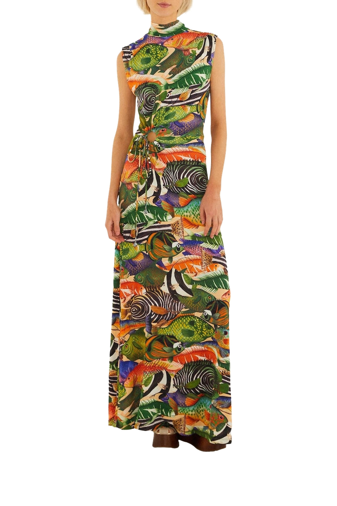 NEW_DIFFUSELY_Fish Sea Multicolor Robe longue - Fish Sea Multicolor