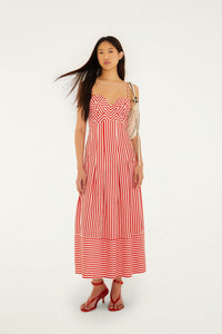 Checkered Stripes Off White Robe longue - Checkered Stripes Off White