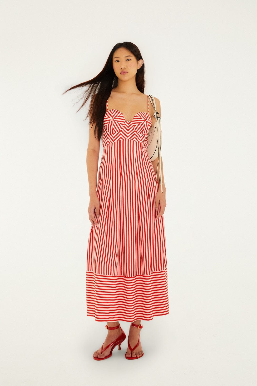 Checkered Stripes Off White Robe longue - Checkered Stripes Off White