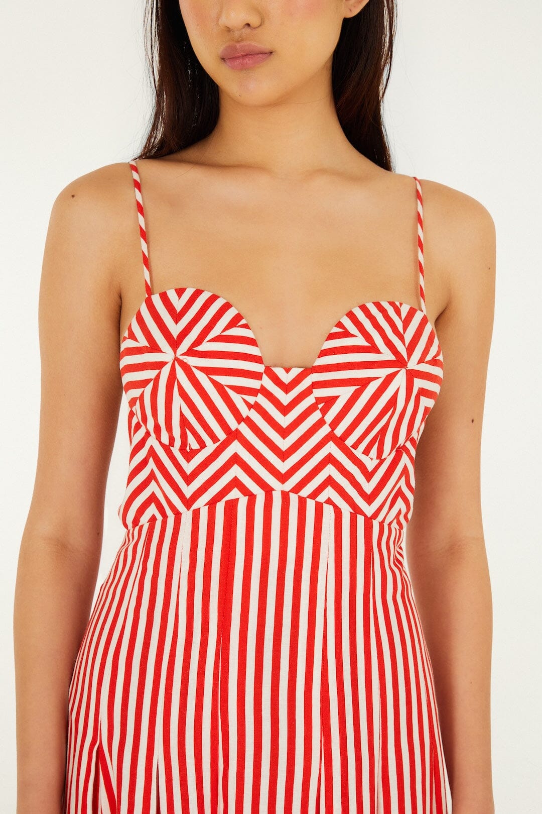 Checkered Stripes Off White Robe longue - Checkered Stripes Off White