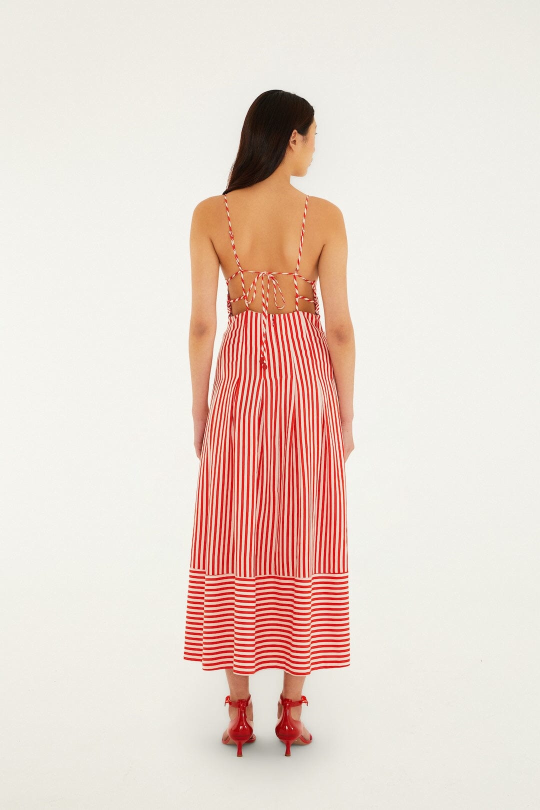 Checkered Stripes Off White Robe longue - Checkered Stripes Off White