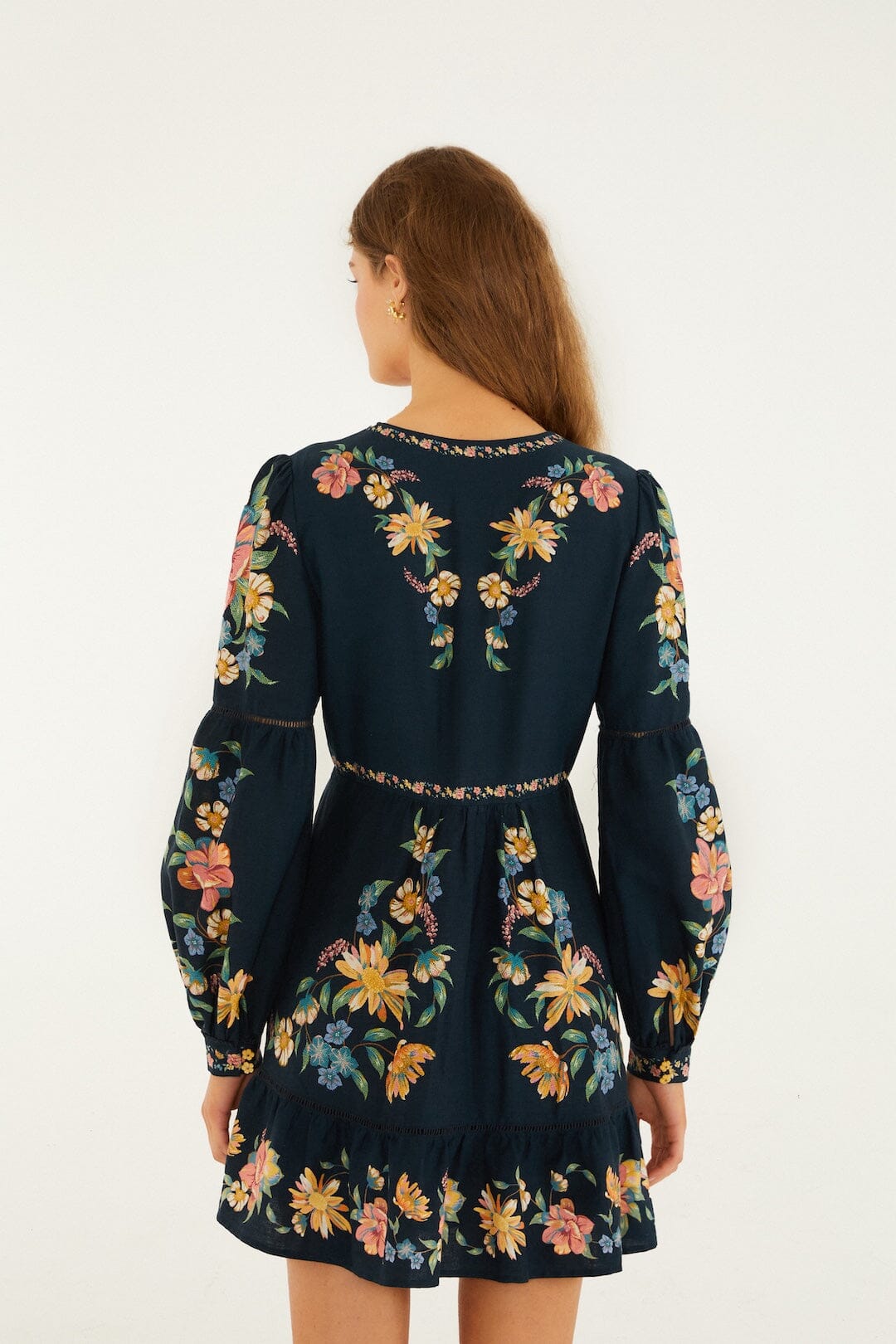 Maira Floral Dark Blue Robe courte - Maira Floral Dark Blue