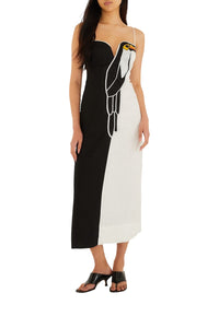 NEW_DIFFUSELY_Black And White Robe longue - Black And White