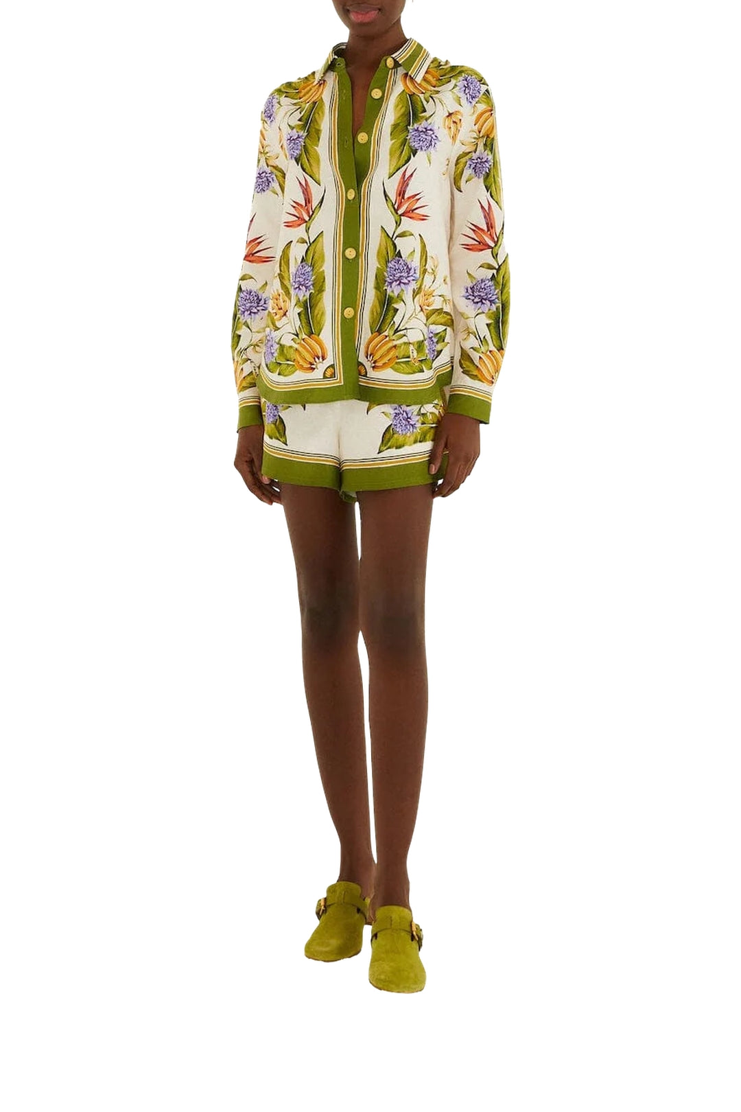 DIFFUSELY_Tropical Scarf Sand Chemise - Tropical Scarf Sand