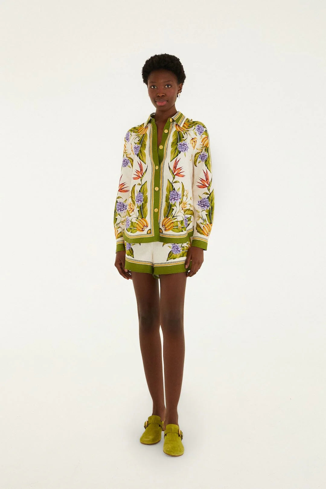 DIFFUSELY_Tropical Scarf Sand Short - Tropical Scarf Sand
