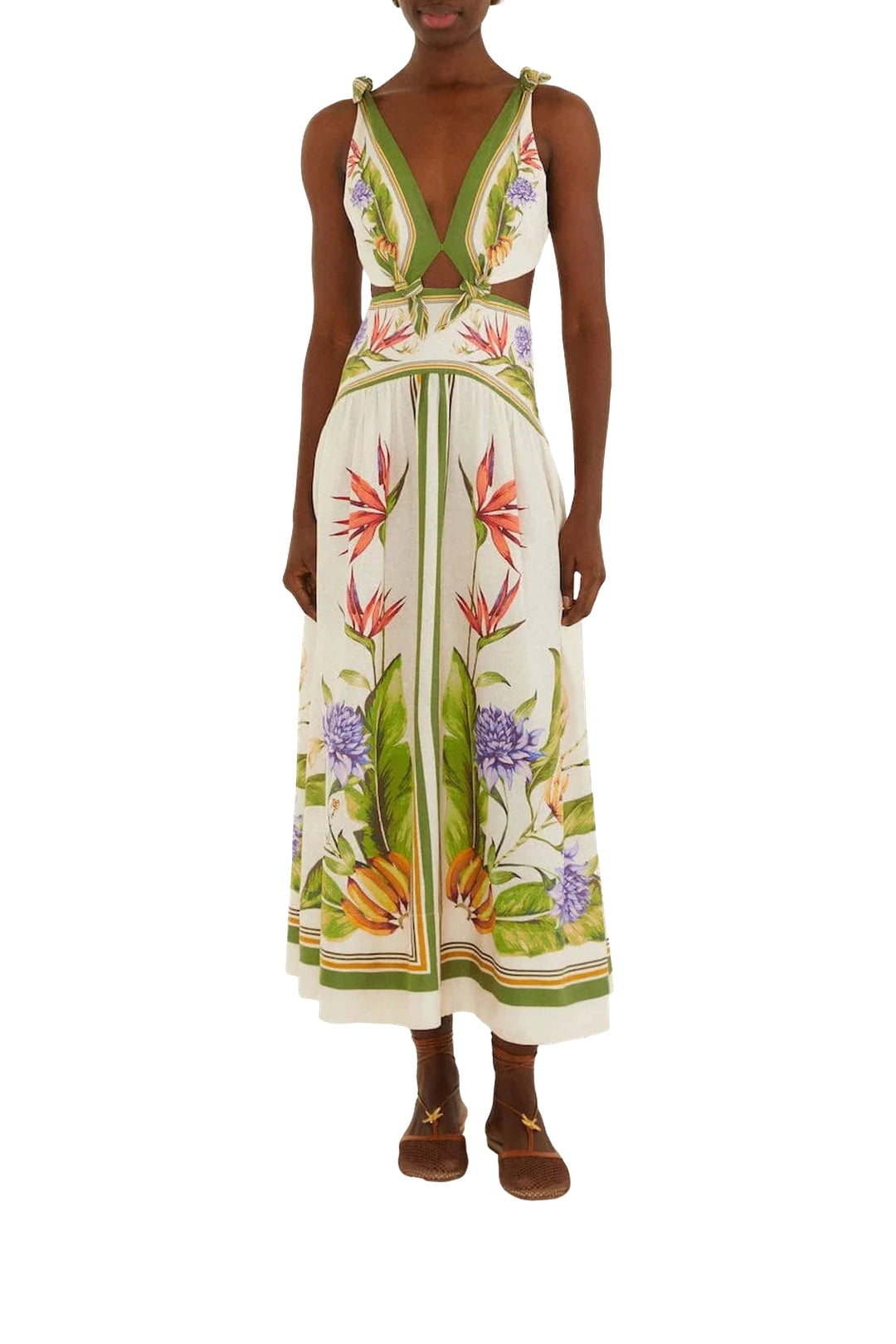NEW_DIFFUSELY_Tropical Scarf Sand Robe longue - Tropical Scarf Sand