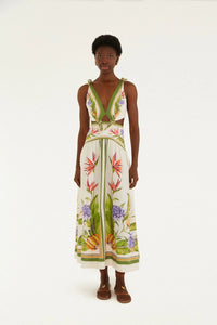 DIFFUSELY_Tropical Scarf Sand Robe longue - Tropical Scarf Sand