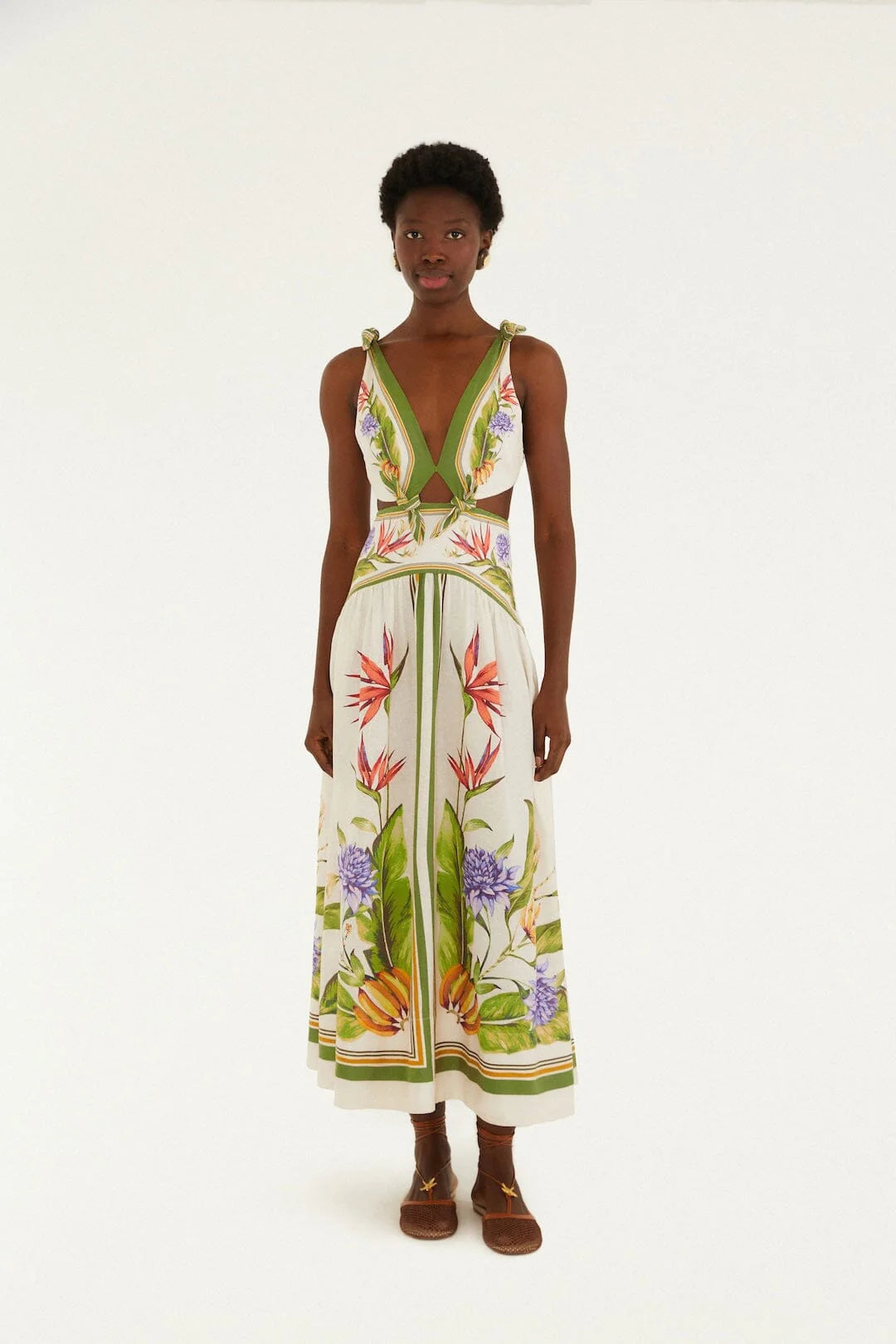 DIFFUSELY_Tropical Scarf Sand Robe longue - Tropical Scarf Sand