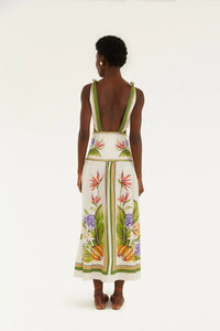 DIFFUSELY_Tropical Scarf Sand Robe longue - Tropical Scarf Sand