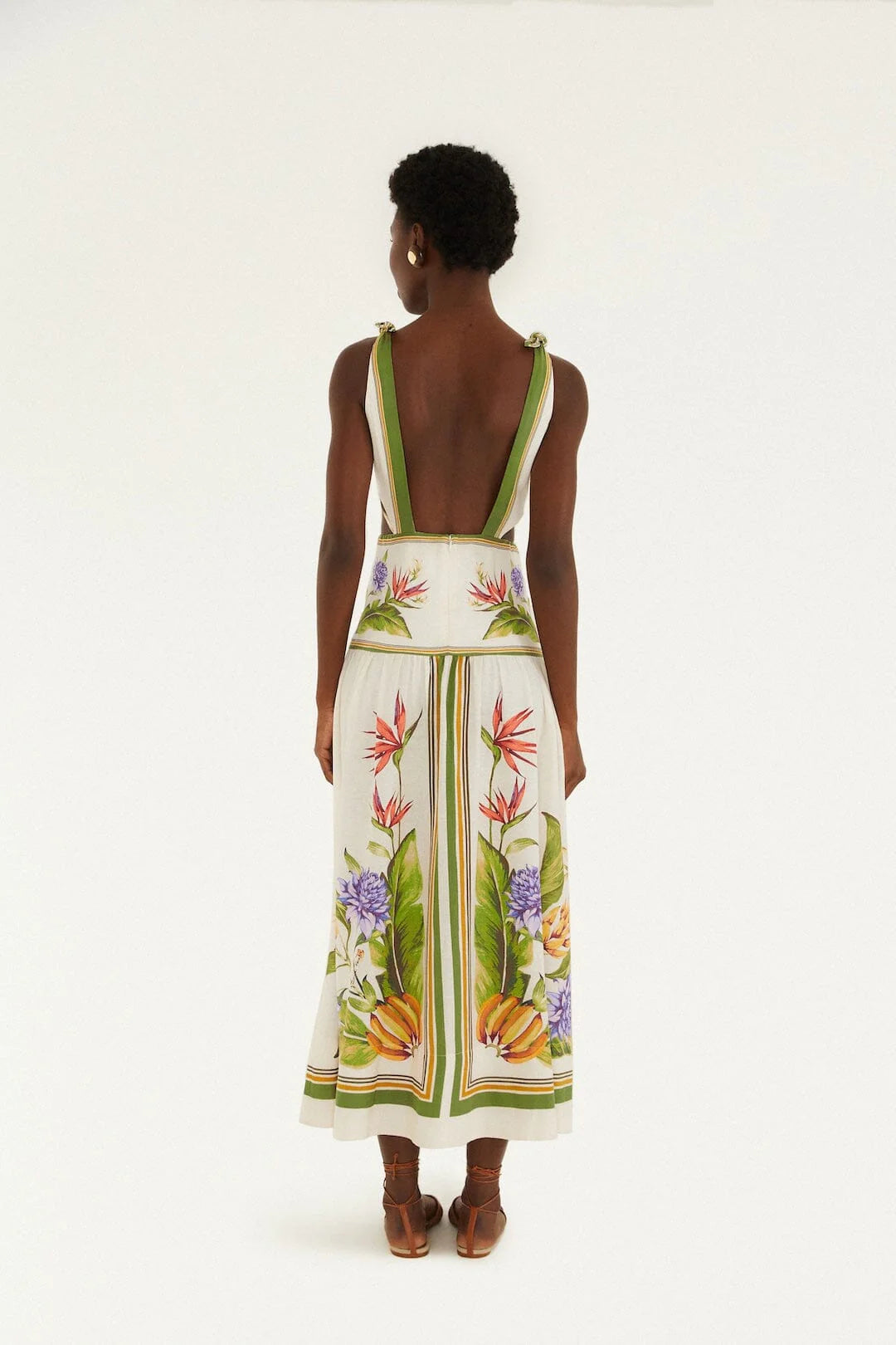 DIFFUSELY_Tropical Scarf Sand Robe longue - Tropical Scarf Sand