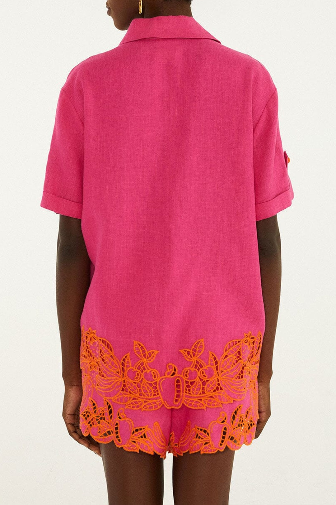 Short Fruit Richelieu en lin - Rose