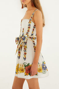 Tropi short linen dress - Beige
