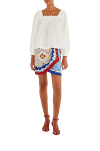 NEW_DIFFUSELY_Cherry Royalty Scarf Blue Jupe - Cherry Royalty Scarf Blue