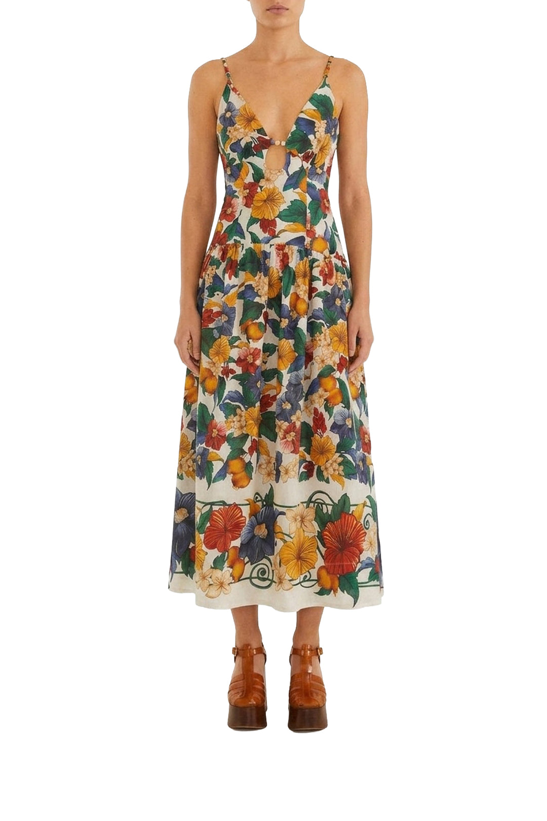 Robe midi Tropi - Beige
