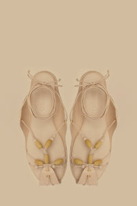 Sandales à lacer en cuir - Rose