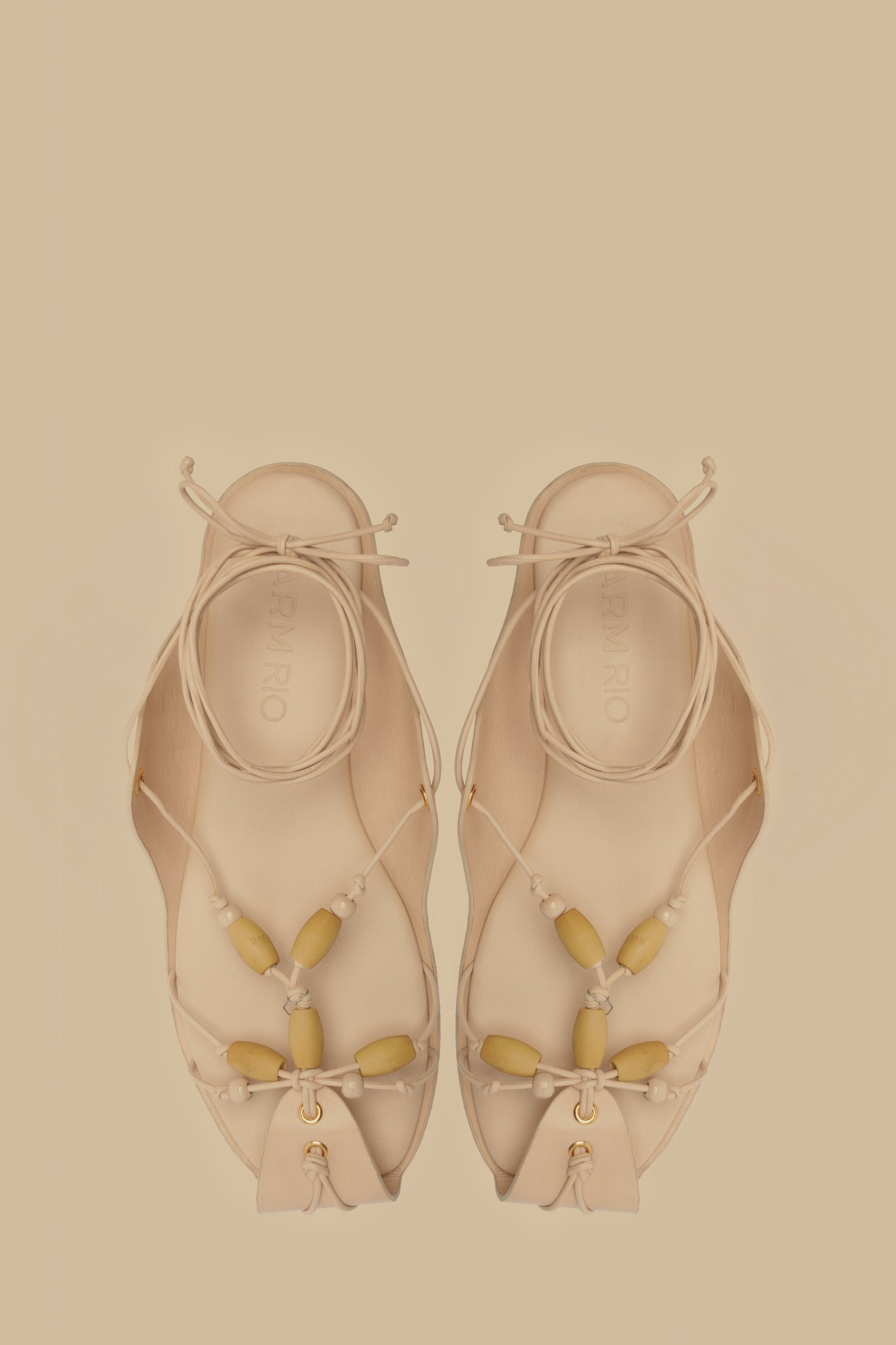 Sandales à lacer en cuir - Rose