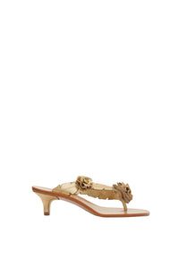 Kitten Blooming sandals in leather - Gold