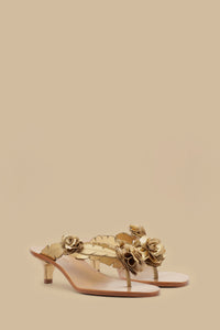 Kitten Blooming sandals in leather - Gold