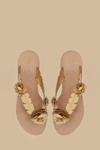 Kitten Blooming sandals in leather - Gold