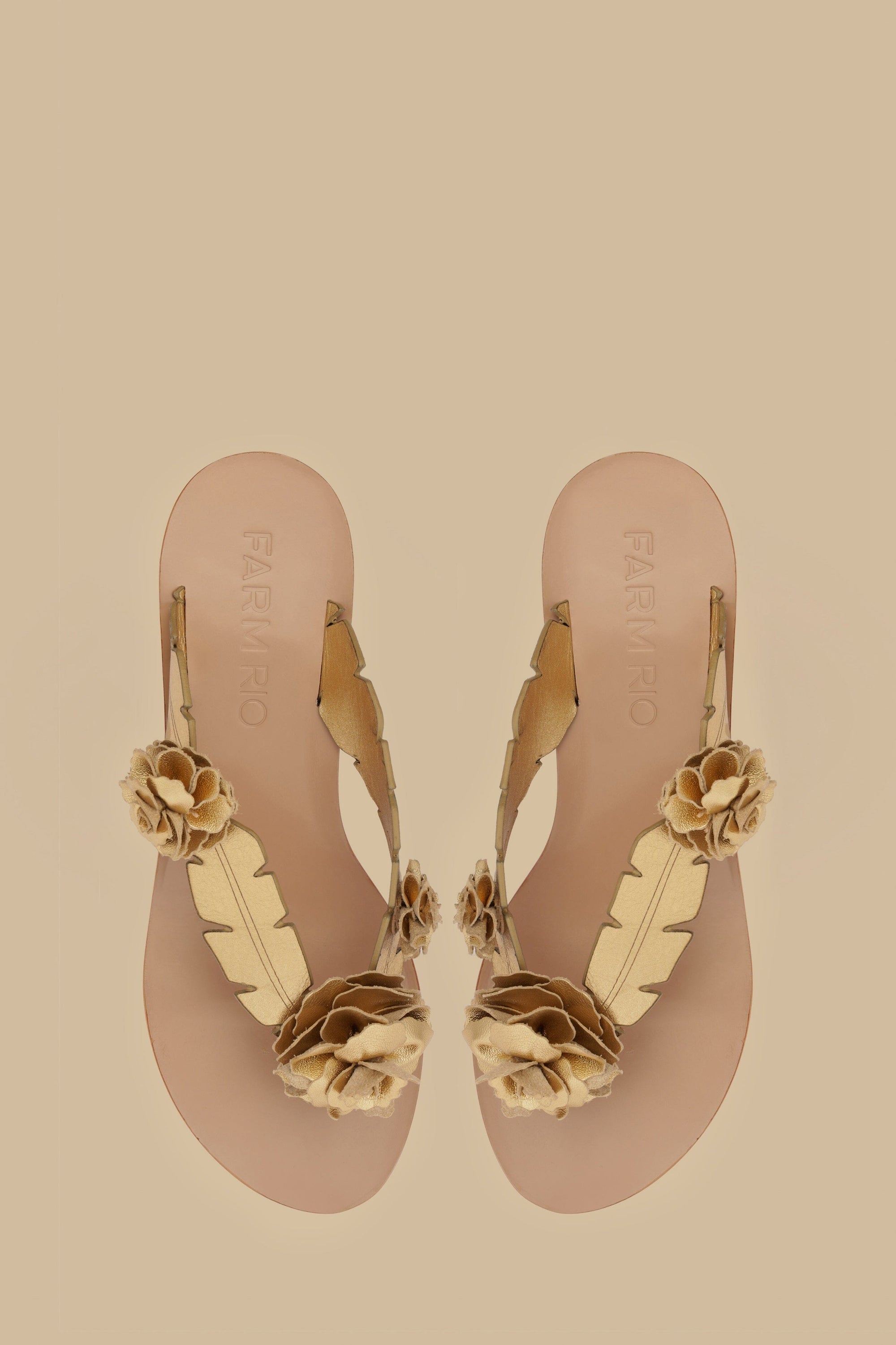 Kitten Blooming sandals in leather - Gold