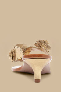 Kitten Blooming sandals in leather - Gold