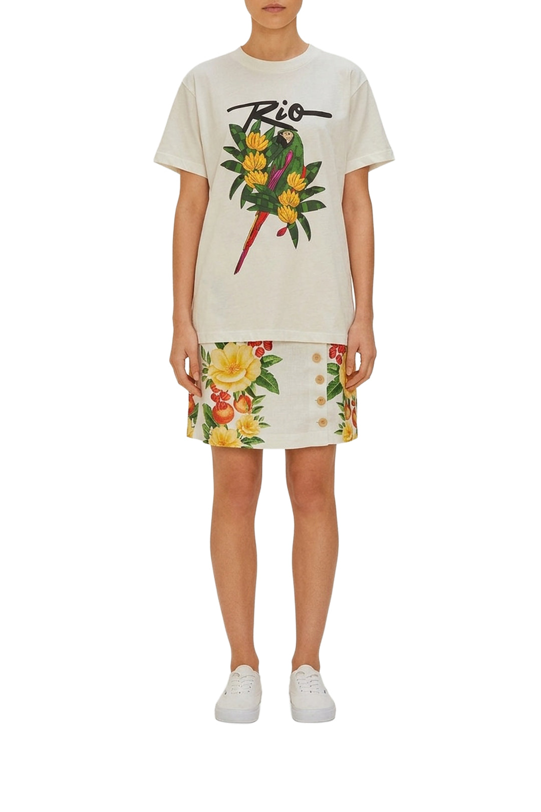 T-shirt Rio Macaw en coton - Blanc