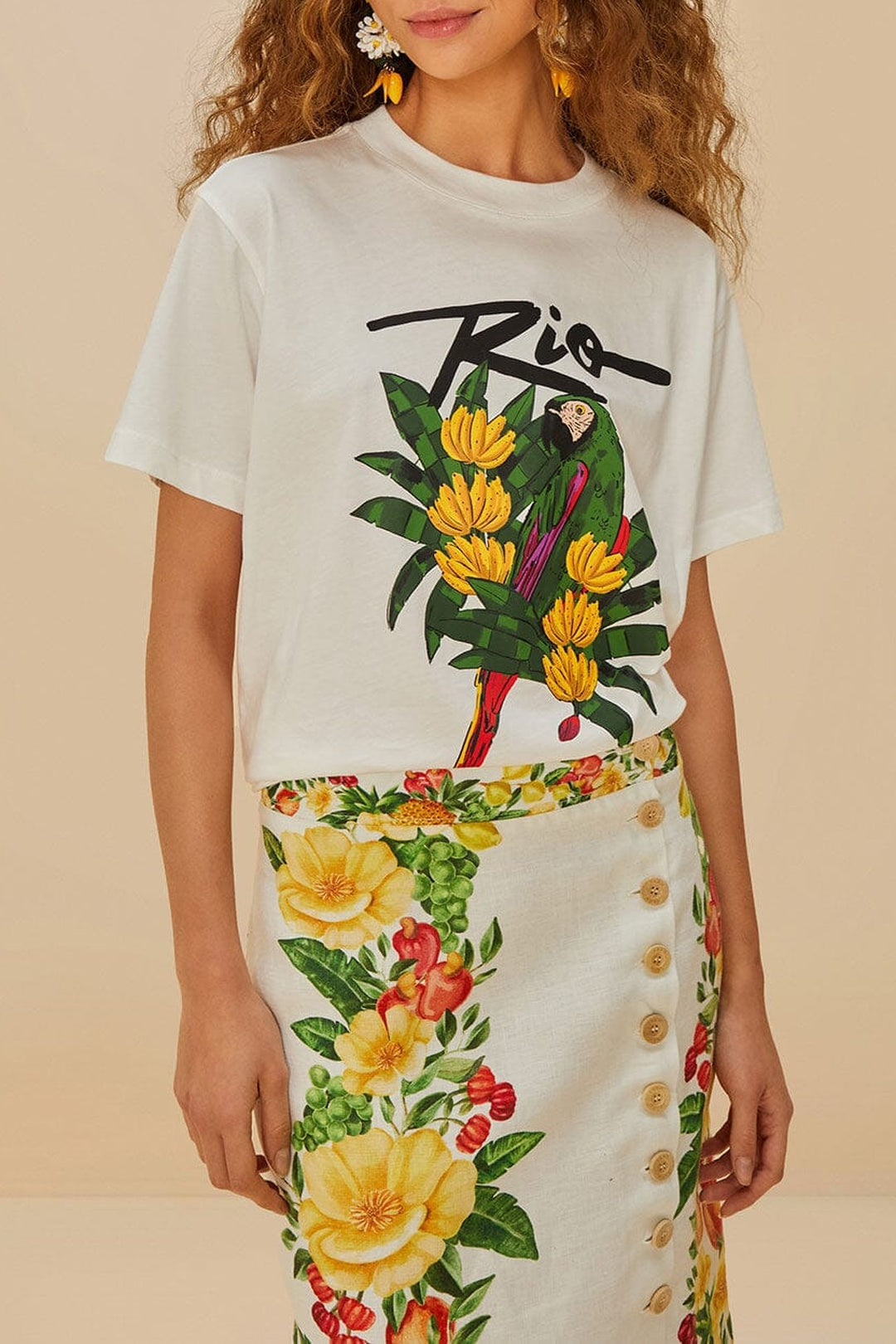 T-shirt Rio Macaw en coton - Blanc