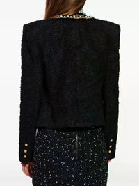 Veste à détails chaînes et perles - Noir & Multicolore