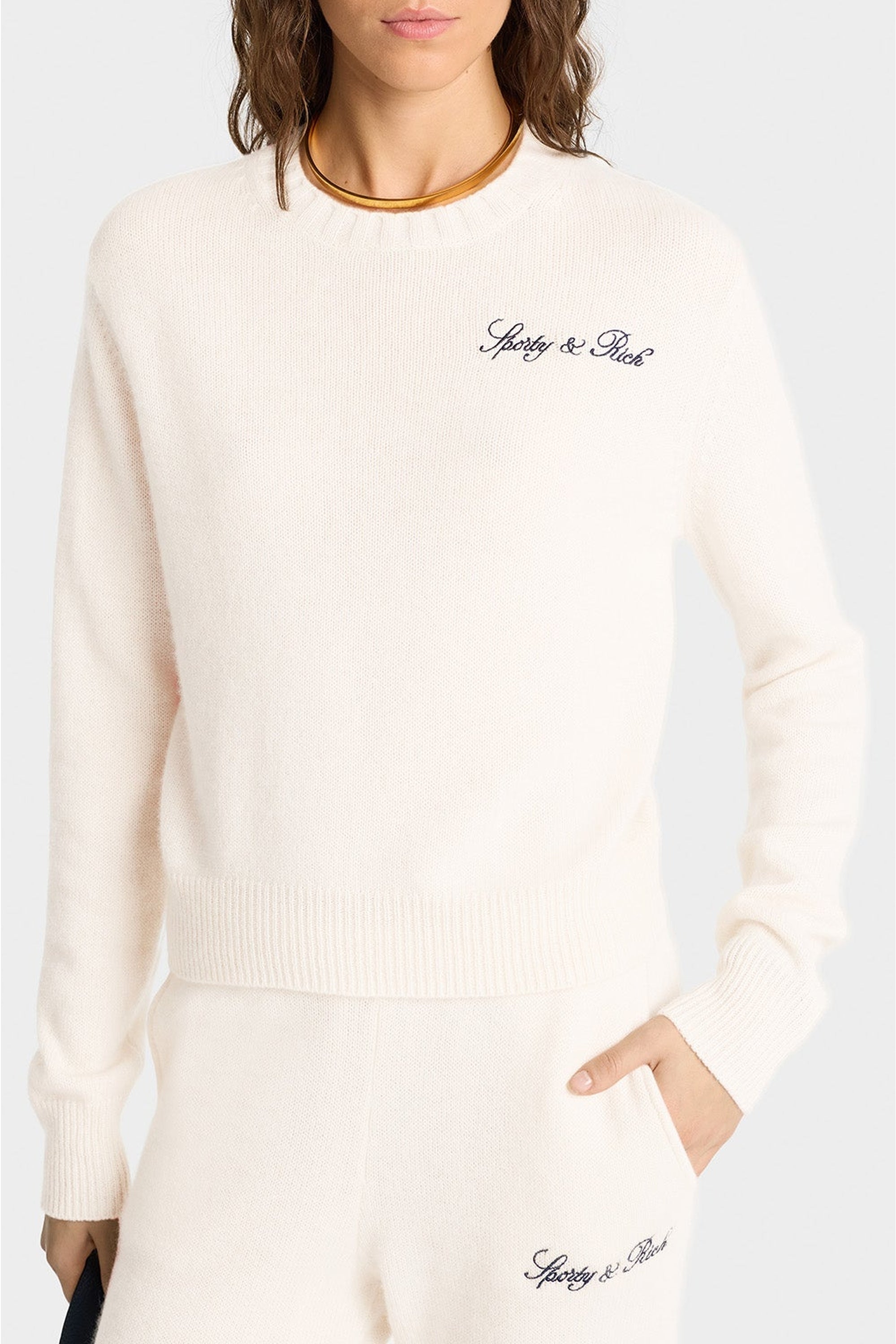 Vendome sweatshirt in cashmere and wool - Cream